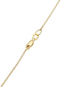 Gul kædemand med et fint linksdesign, der har en lobster clasp og en glat, skinnende overflade. Længdeoplysninger er ikke specificeret.