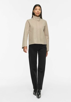 VILA VICLAUDIA L/S HIGH NECK SHORT JKT- NOOS - Lichte jas - natural melange