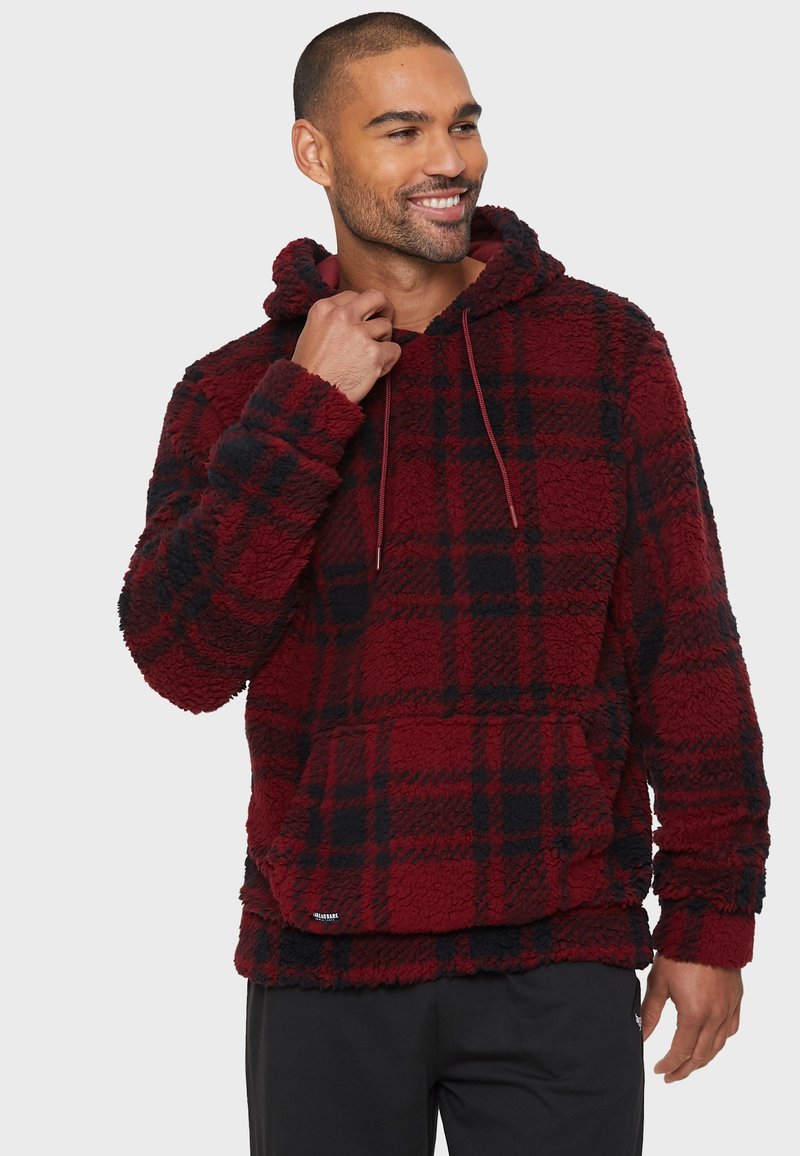 Threadbare Hoodie red black check/rood Zalando.be