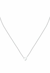 Delikat sølvkæde med en lille, poleret hjerteformet pendant i midten.