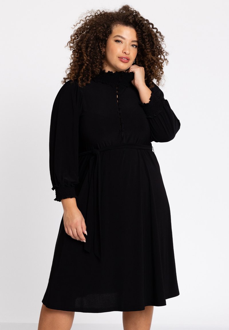 YOEK MIT KNÖPFEN - Blusenkleid - black