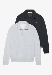 Pier One 2 PACK - Sudadera - black/mottled light grey
