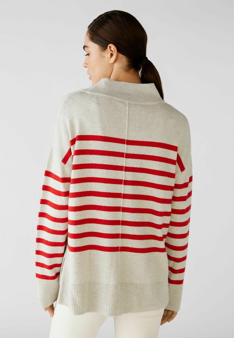 Damen Strickjacken | Oui Strickpullover white red/rot - UT08416 Damen Strickjacken | Oui Strickpullover white red/rot - UT08416