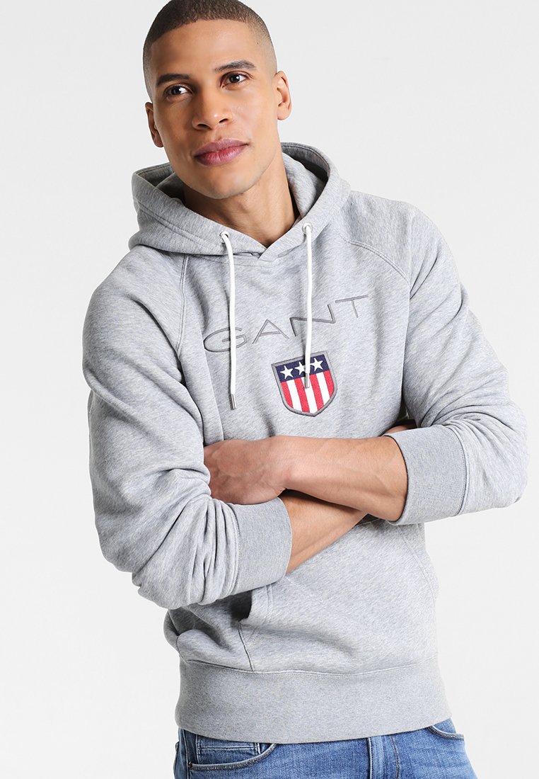 GANT Hoodie - grey melange/grå-melert - Zalando.no