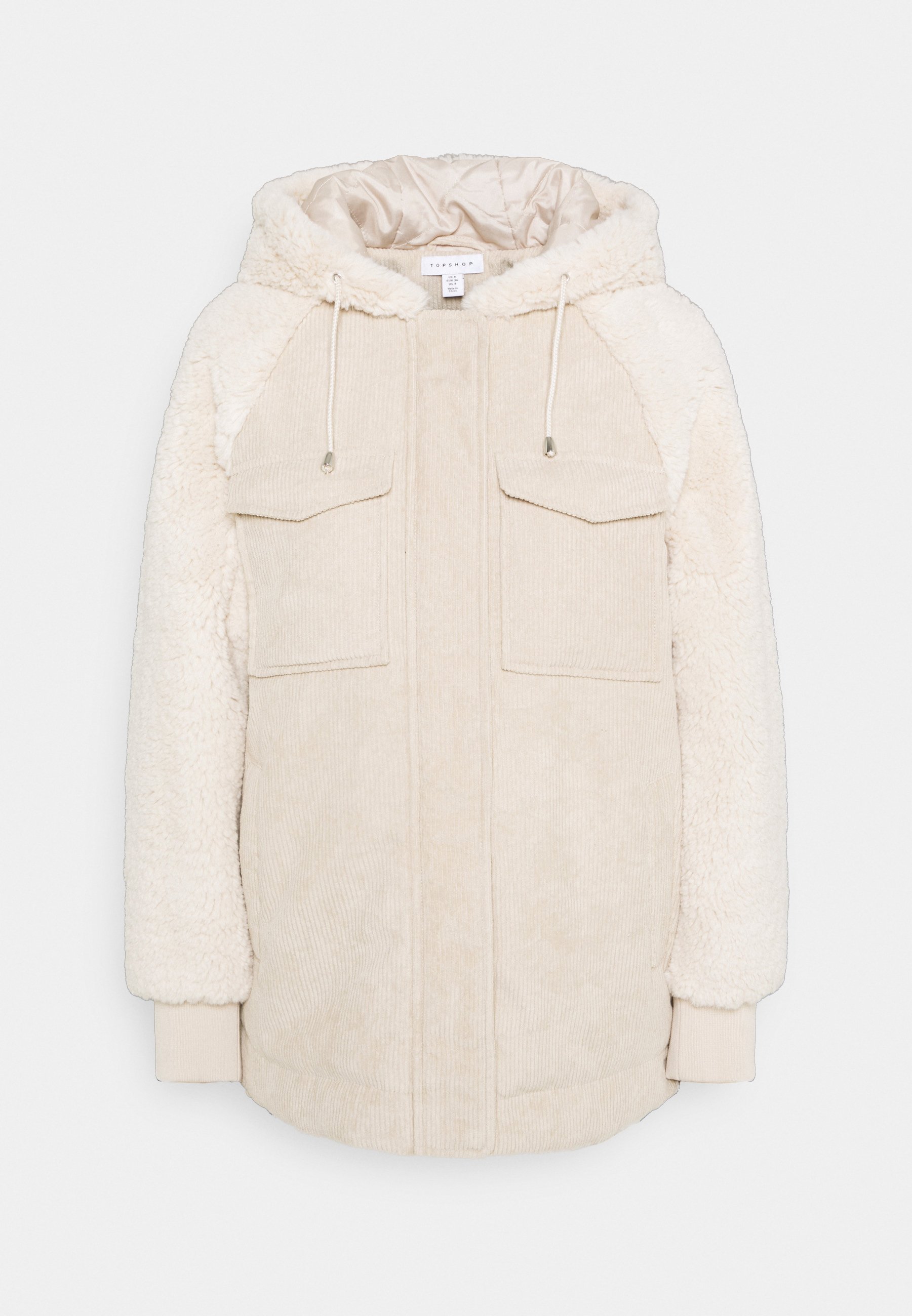 Topshop Mix Zip Through Bomber Jacket Cream Off White Zalando Co Uk