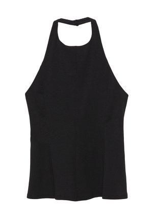 PEPLUM DETAIL HALTER - Débardeur - black