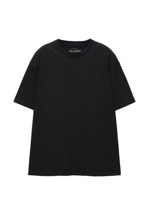 PULL&BEAR HEAVY WEIGHT SHORT SLEEVE  - Basic T-shirt - black