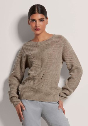 MADELEINE, RUNDHALS - Pullover - silver gray   wool white   melange