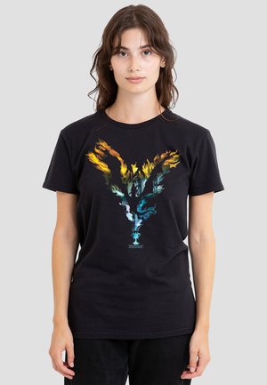 Cotton Soul, HARRY POTTER GOBLET OF FIRE DRAGON COLOR FLAMES - T-Shirt print - black