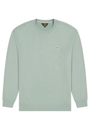 Hellgrünes Sweatshirt mit Rundhalsausschnitt, langen Ärmeln, gerippten Bündchen und Saum sowie kleinem "Lee"-Logo auf der linken Brust.