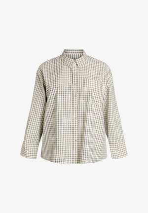 Zizzi, KARIERTES HEMD MIT BRUSTTASCHE - Button-down blouse - weiß