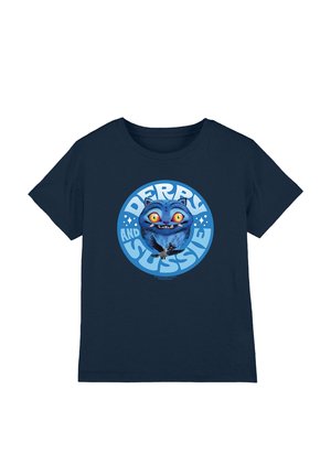 NETFLIX, KPOP DEMON HUNTERS DERPY AND SUSSIE BADGE UNISEX - Print T-shirt - dark blue