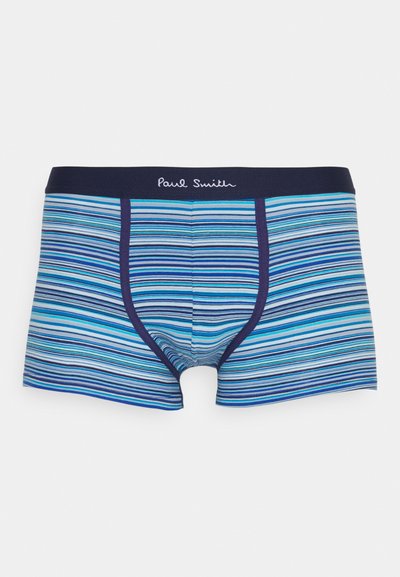 Boxers en tissu rayé avec des nuances de bleu et marine, dotés d'une taille élastique douce portant le logo "Paul Smith".