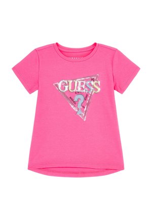 STRETCH  TRIANGULAIRE À SEQUINS - Majica kratkih rukava s printom - fuchsia