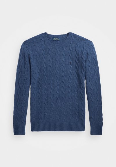 Polo Ralph Lauren CABLE KNIT WOOL CASHMERE JUMPER - Camisola - rustic navy heather