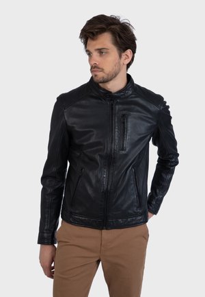 AGENT - Leren jas - black