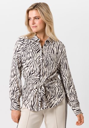 Button-down blouse - ecru schwarz