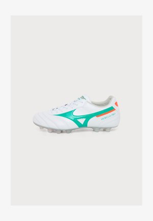 Mizuno, MORELIA II PRO UNISEX - Kopačky na pevný povrch - white/arcadia/lava orange