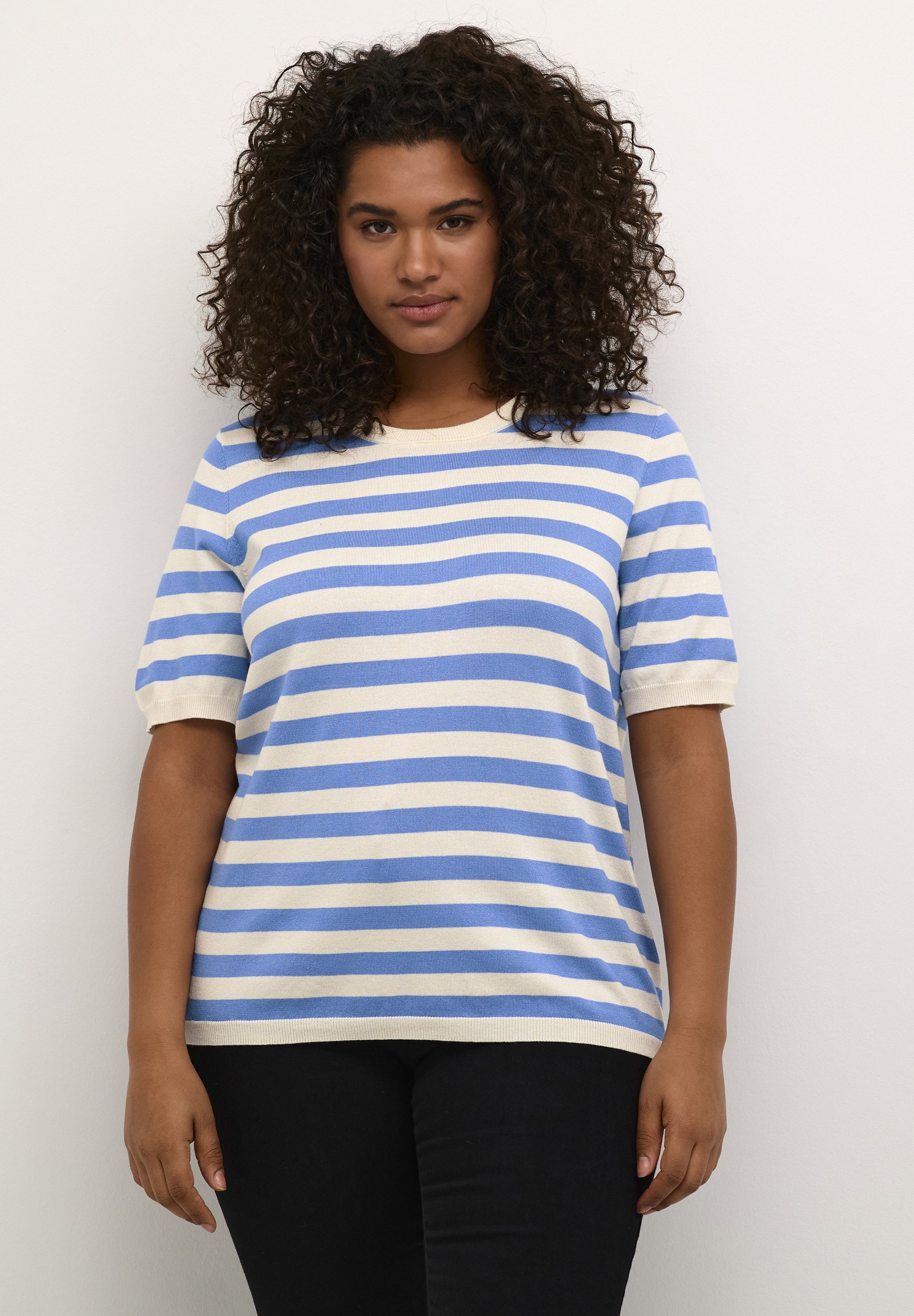 Kaffe Curve KCMALIA - Print T-shirt - ultramarine turtle. stripe