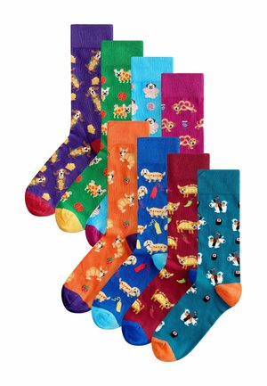 GEOMETRIC PATTERN EIGHT PACK - Socken - blue green red novelty dog