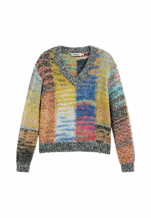Desigual, CHUNKY KNIT CROPPED SWEATER - Pullover - black