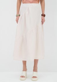 WITH GATHERED DETAIL - A-linjainen hame - beige