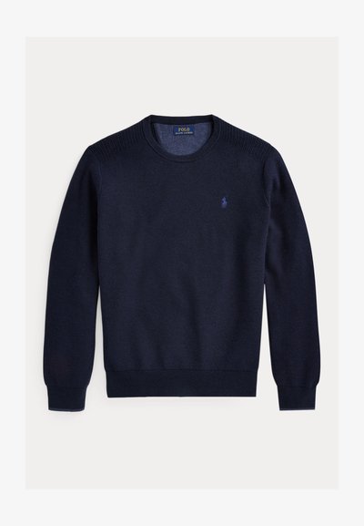 Polo Ralph Lauren MESH KNIT COTTON CREWNECK JUMPER - Pullover - navy heather