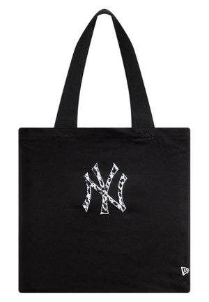 Borsa tote nera con manici robusti, con logo "NY" bianco e nero a motivo centrato sul davanti e piccolo emblema bianco nell'angolo in basso.