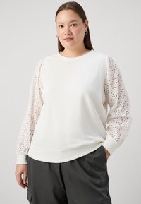 ONLY Carmakoma CARDONNA MIX ONECK  - Mikina - cloud dancer