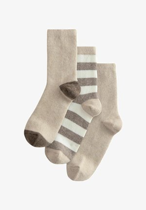 Next 3 PACK- REGULAR FIT - Sokid - neutral stripe