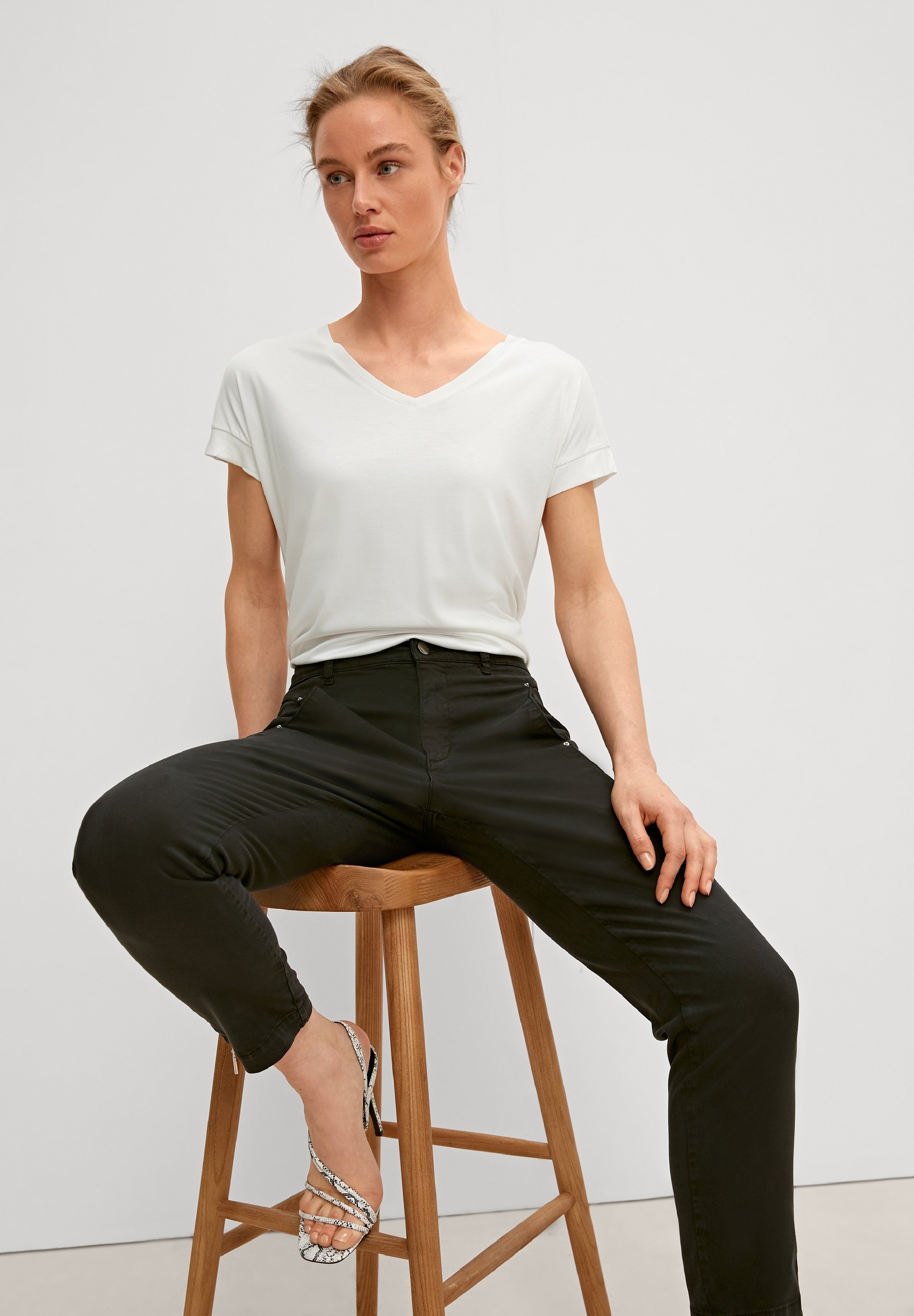 comma Basic T-shirt - off white/white 