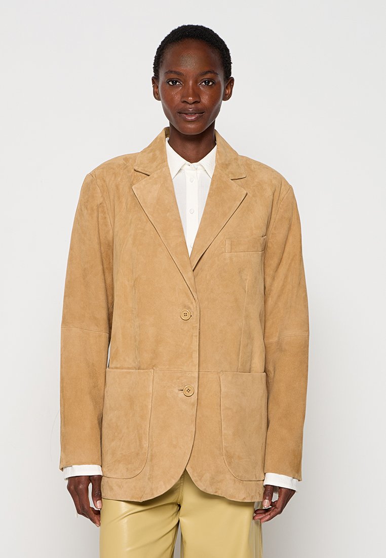 STAND STUDIO Leren jas lichtbruin