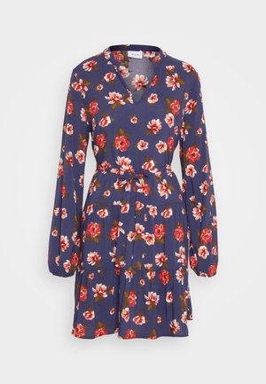 VILA VIRIKKI V NECK SHORT DRESS - Robe de jour - navy blazer
