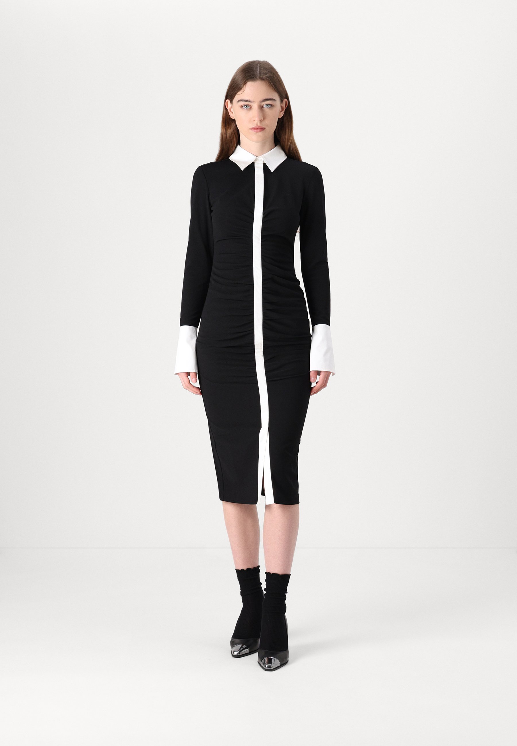 KARL LAGERFELD DRESS - Day dress - white/black/black - Zalando.ie