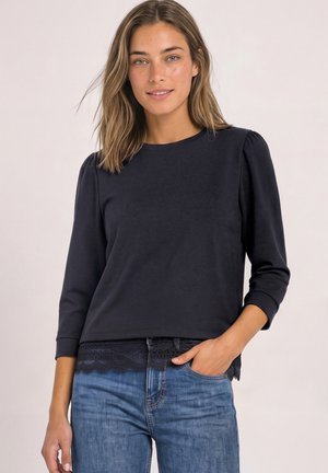 Street One, 3/4-ARM SHIRT MIT SPITZENKANTE AM SAUM - T-shirt à manches longues - indigo night