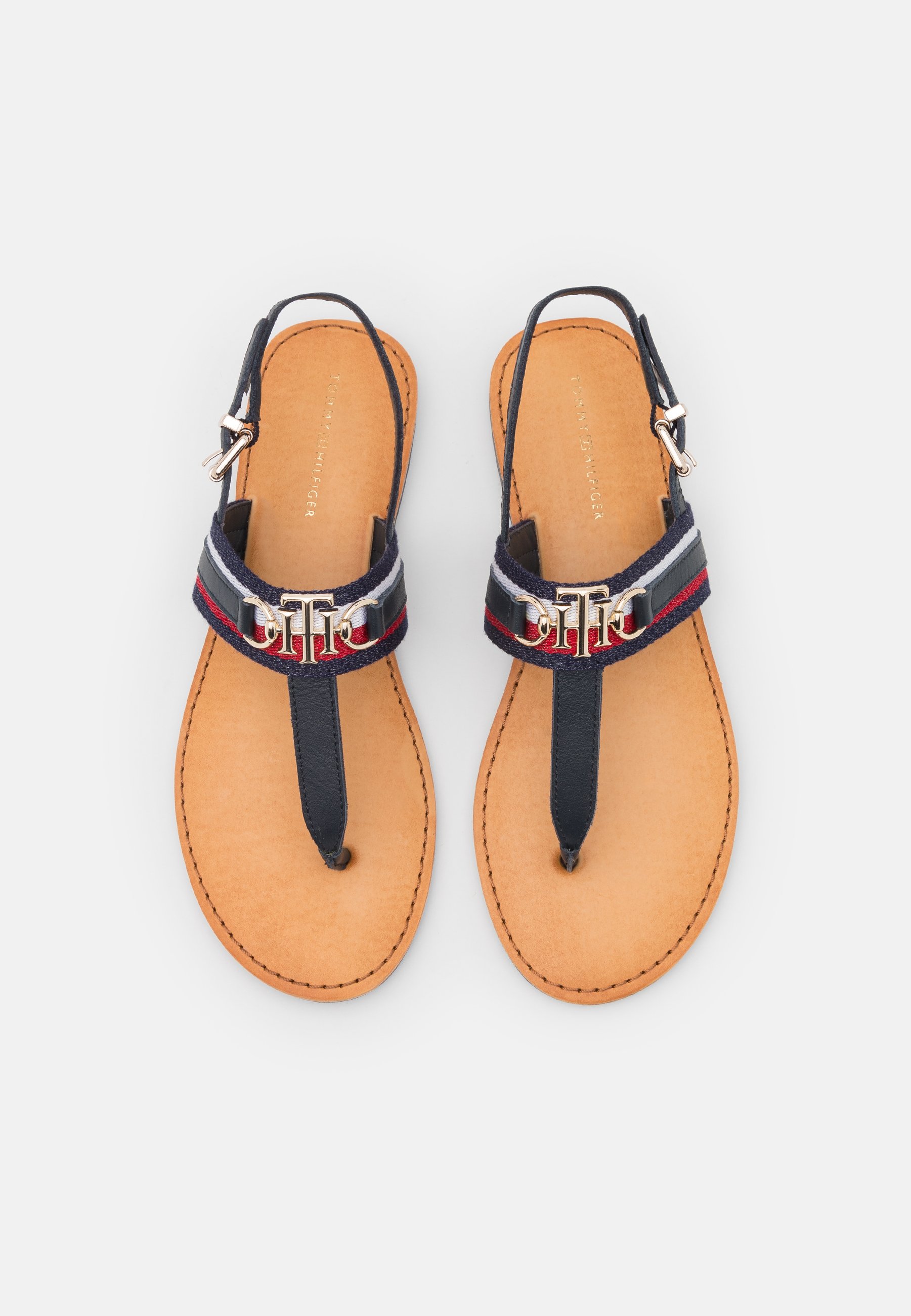 Tommy Hilfiger SHIMMERY FLAT - Sandalias de dedo - desert sky/azul marino -  Zalando.es