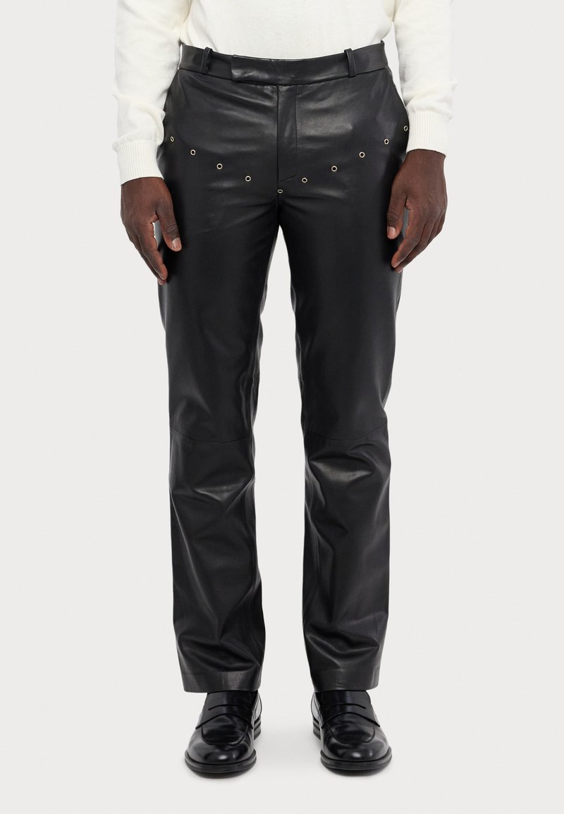 STUDIO ID TROY TROUSER - Leren broek - black