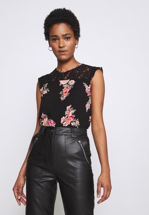 ONLKARMEN TALL - Bluzka - black/orange
