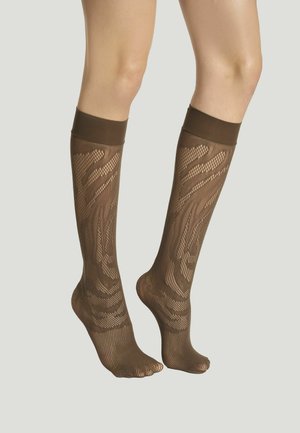Wolford, ROSEBLOOM NET KNEE-HIGHS - Sokken - roasted tea