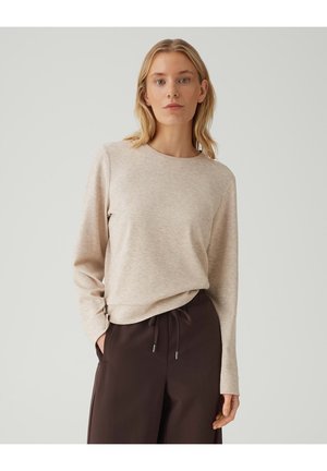 LONGSLEEVE IN MELANGE LOOK - Longsleeve - soft oat