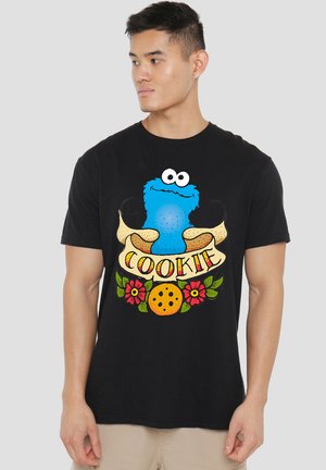 SESAME STREET COOKIE MONSTER COOKIES TATTOO - Print T-shirt - black