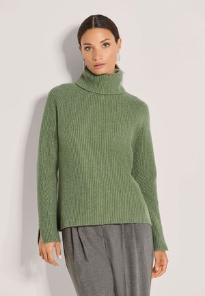 MADELEINE, MADELEINE PULLOVER ROLLKRAGENPULLOVER MIT RAGLANÄRMELN - Trui - light sage green   silver