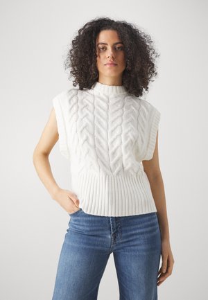 SIMONABBFONDA KNIT VEST - Basic T-shirt - cannoli cream