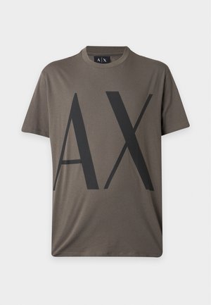 Armani Exchange, REGULAR - T-shirts print - khaki
