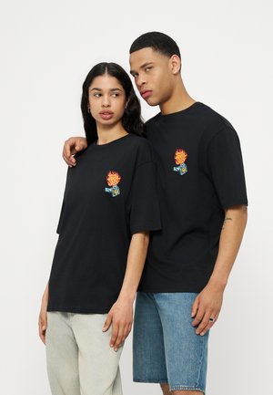 YOURTURN UNISEX REGULAR FIT TOP - Print T-shirt - black