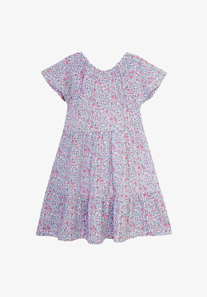 JoJo Maman Bébé RUFFLE SLEEVE TIERED- REGULAR FIT - Džersejové šaty - pink pastel ditsy floral