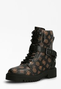 Guess SCHNÜRBOOT ONDINA 4G-LOGO PEONY-LOGO - Bottines à lacets - mehrfarbig braun