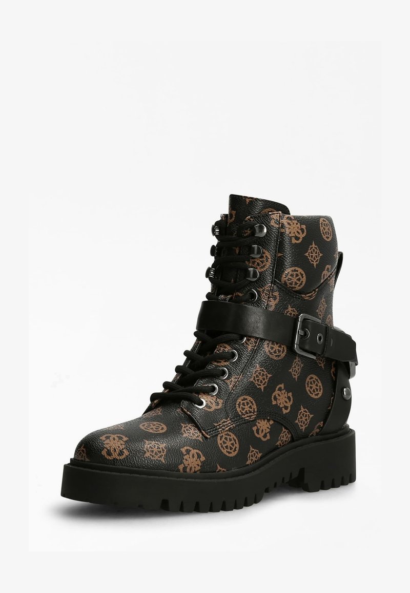 Guess SCHNÜRBOOT ONDINA 4G-LOGO PEONY-LOGO - Bottines à lacets - mehrfarbig braun