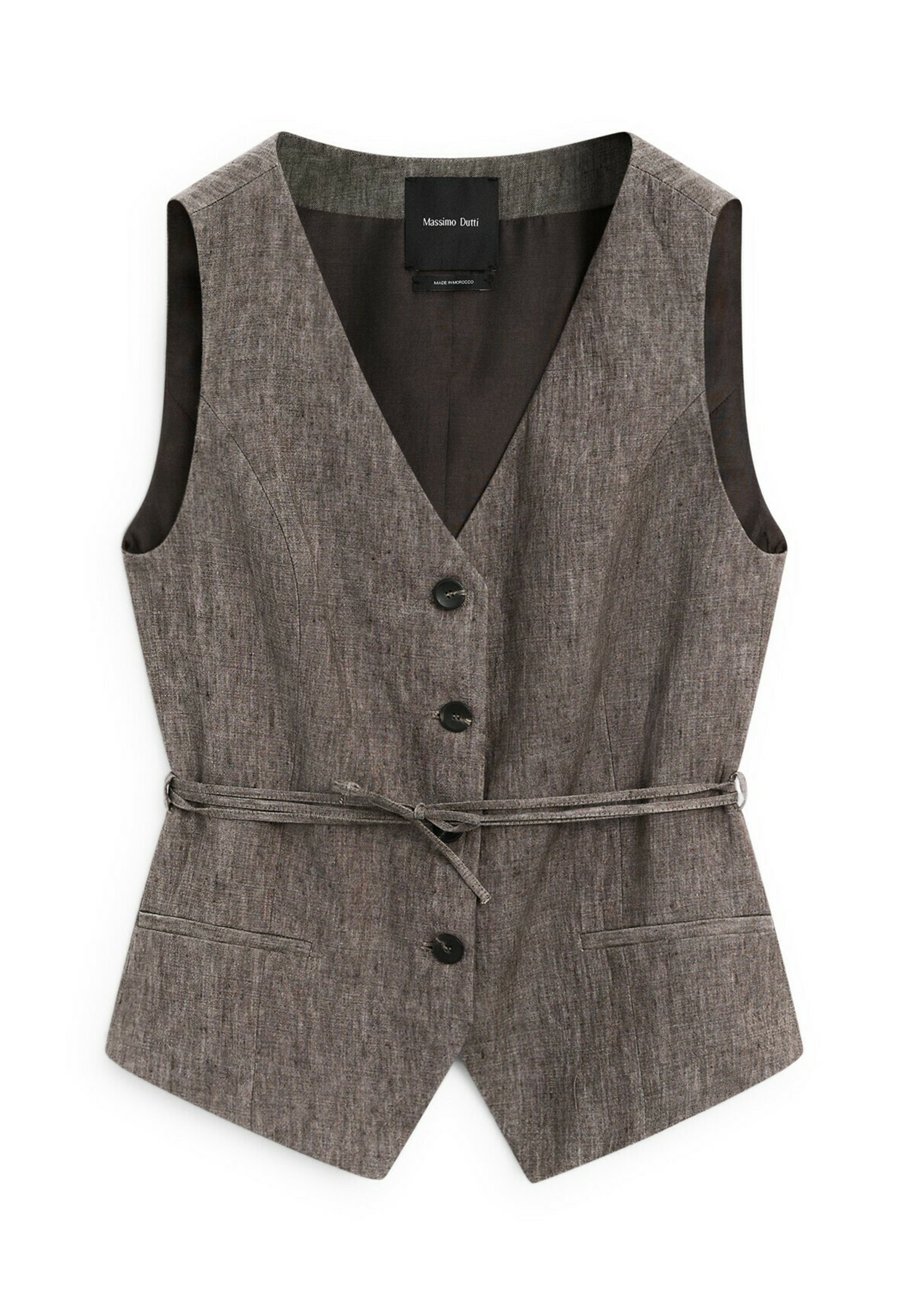 Massimo Dutti FLECKED WITH DETAIL - Waistcoat - mottled