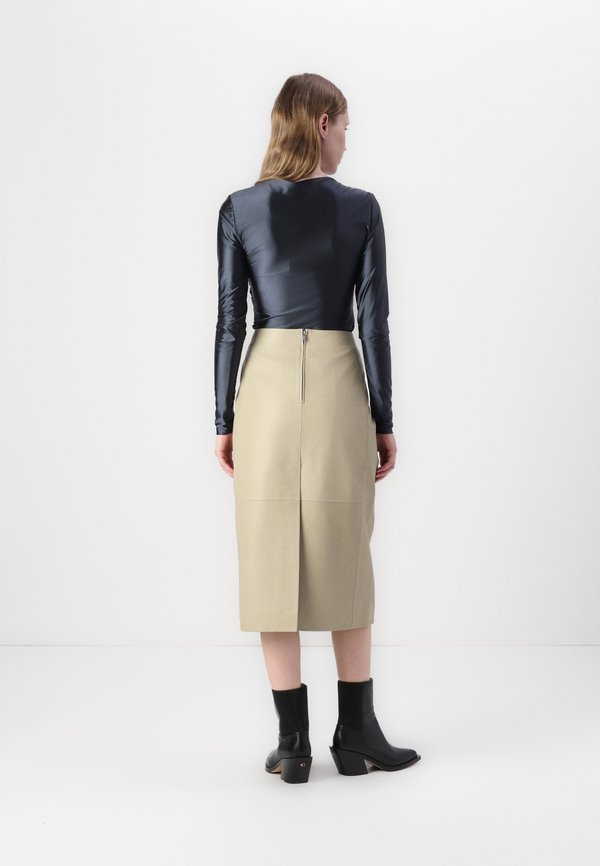 JAYA - Leather skirt - twill3